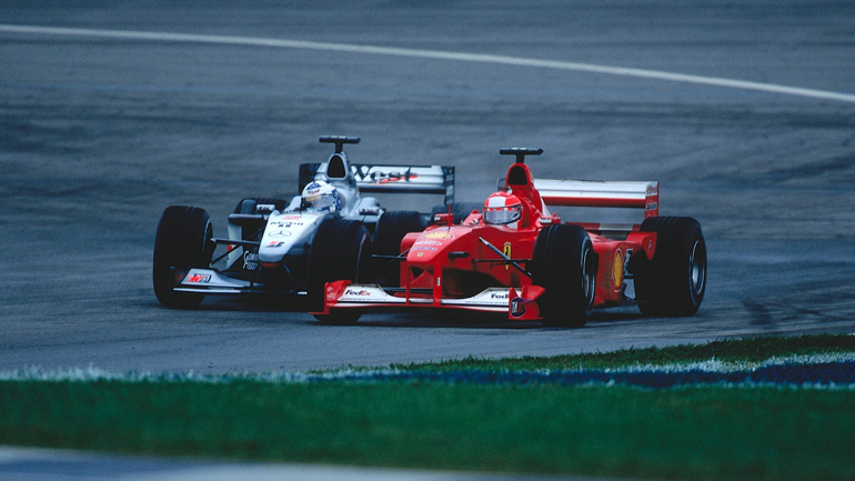 Η μάχη μεταξύ Schumacher και Coulthard στις ΗΠΑ